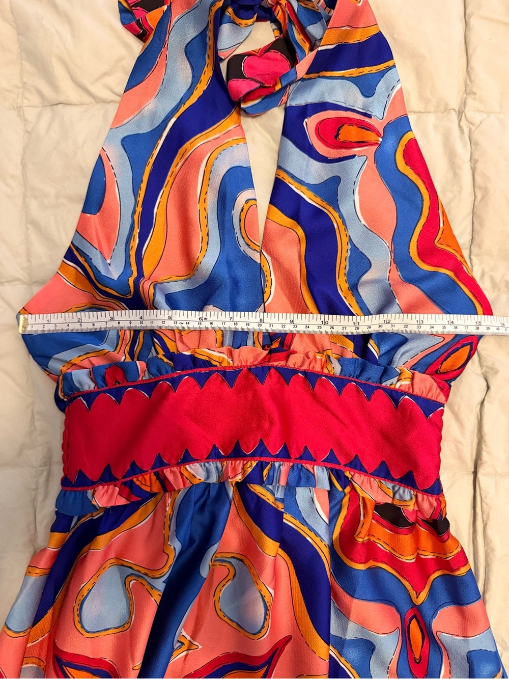 Sugarlips NWT Vibrant Retro Abstract Halter Maxi Dress - Size S - Picture 13 of 16